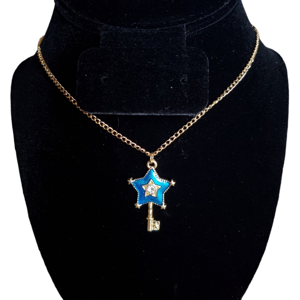 💫💙Starry night star key necklace - Picture 1 of 7